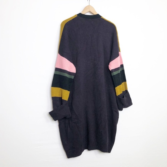ASOS Color block oversized chunky open closure drop sleeve cardigan - Picture 7 of 10
